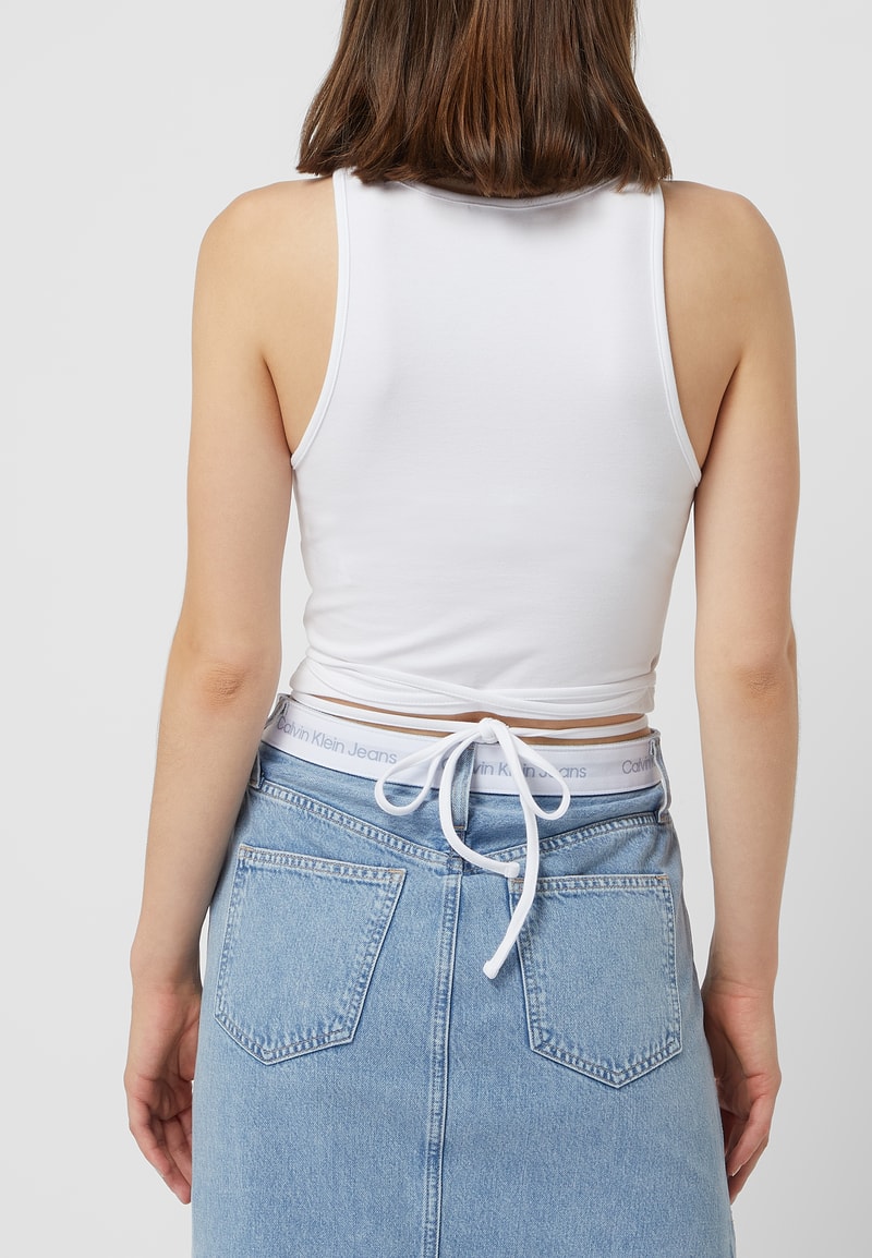 Crop Top mit Schnürung  in weiss