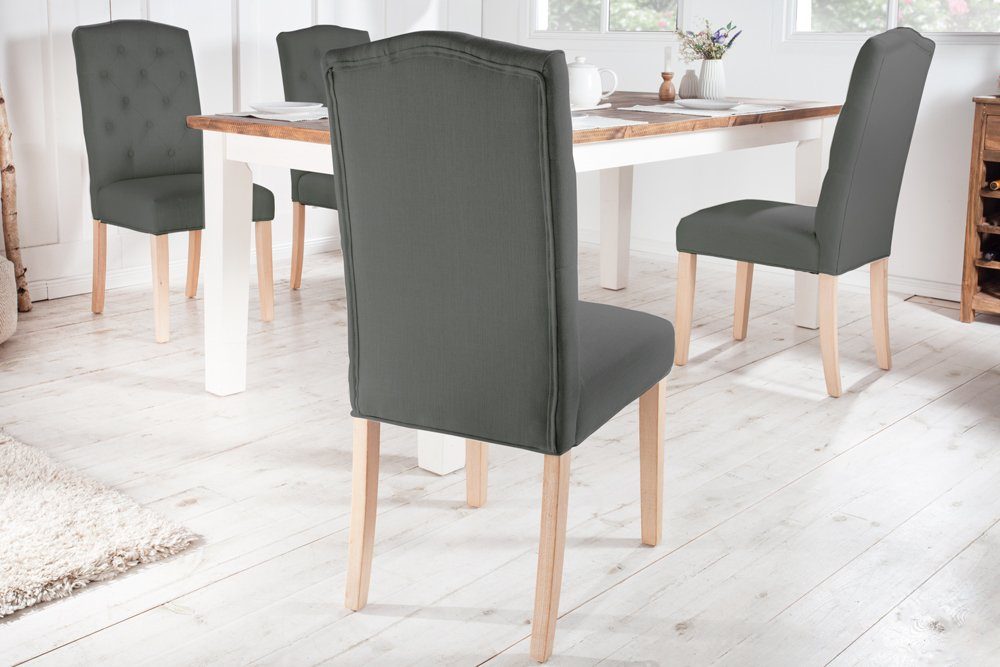 riess-ambiente Polsterstuhl CASTLE grau (Einzelartikel, 1 St), Esszimmer · Stoff · Massivholz · Landhausstil