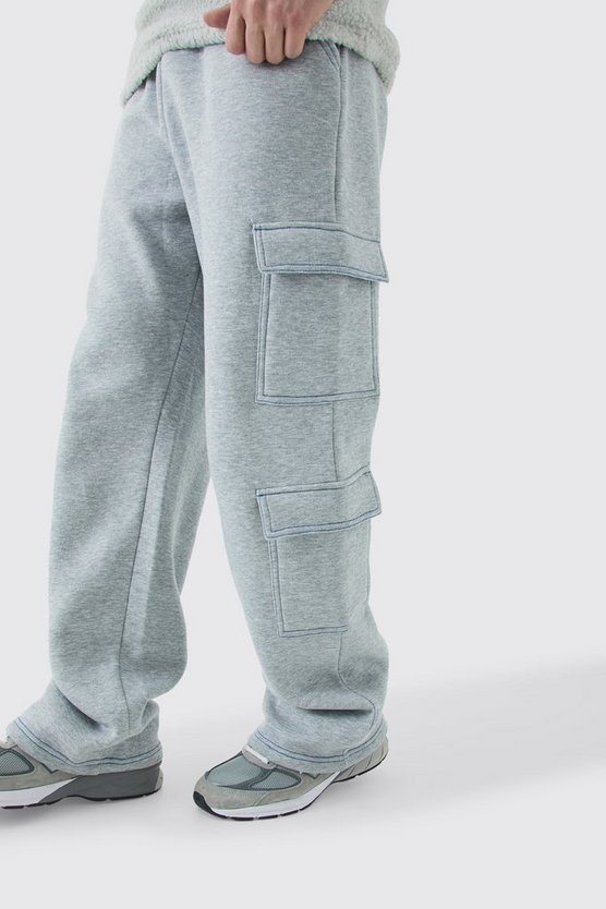 Tall Cargo-Jogginghose mit geradem Bein und Naht