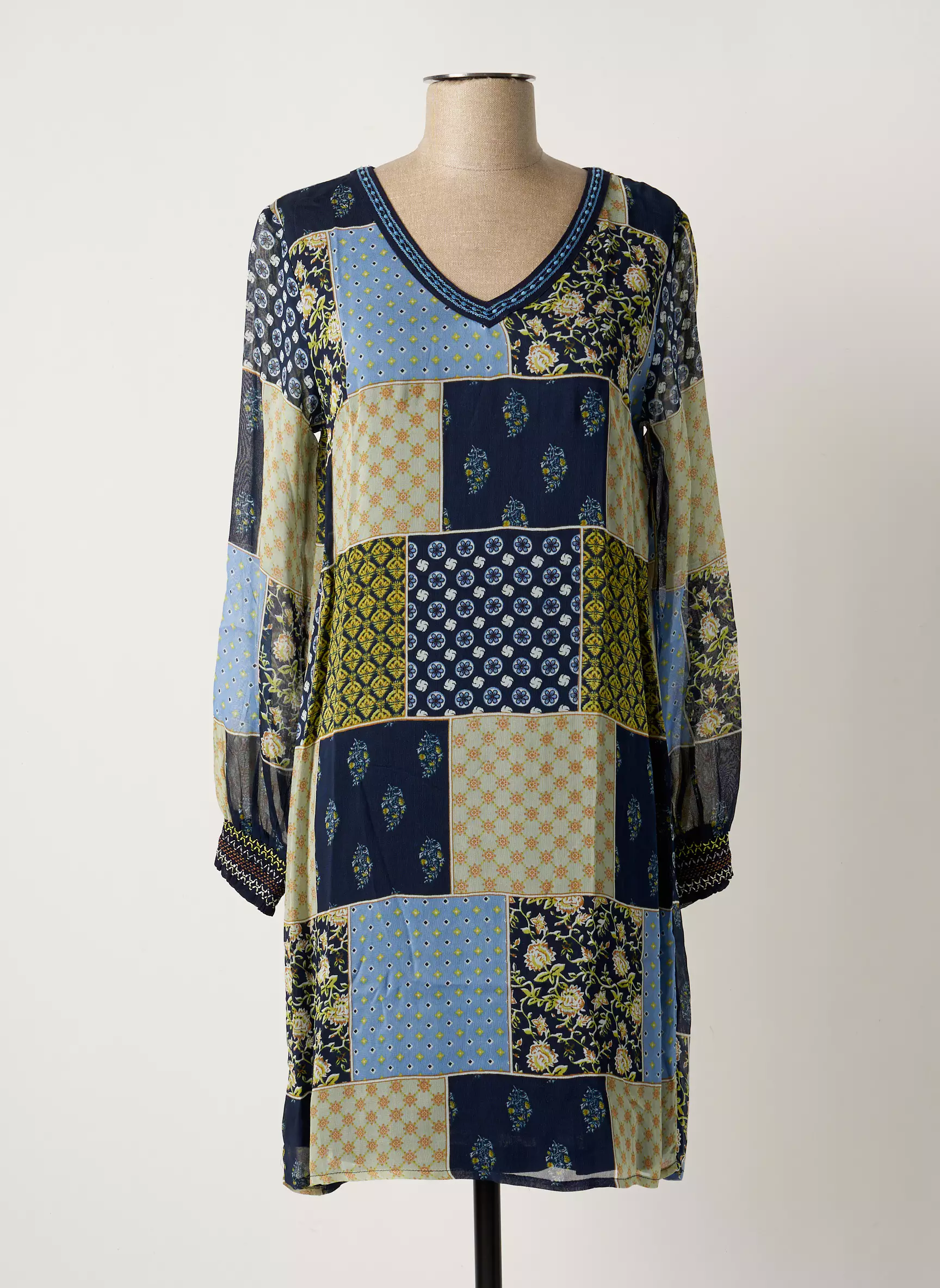 Cream Robes Mi Longues Femme couleur bleu
