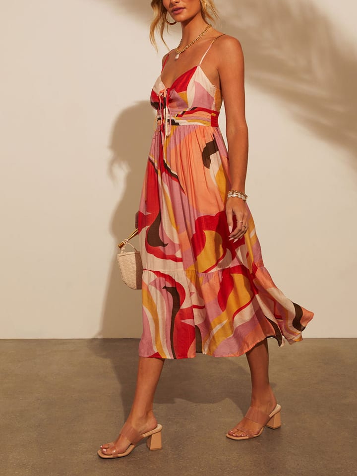 Milan Kiss Kleid in Rosa/ Aprciot/ Rot günstig kaufen