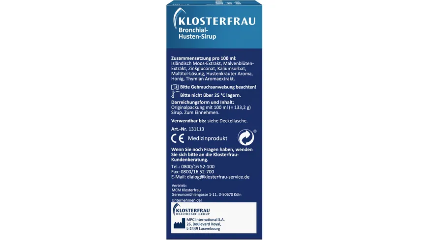 Klosterfrau Bronchial-Husten-Sirup 133 g