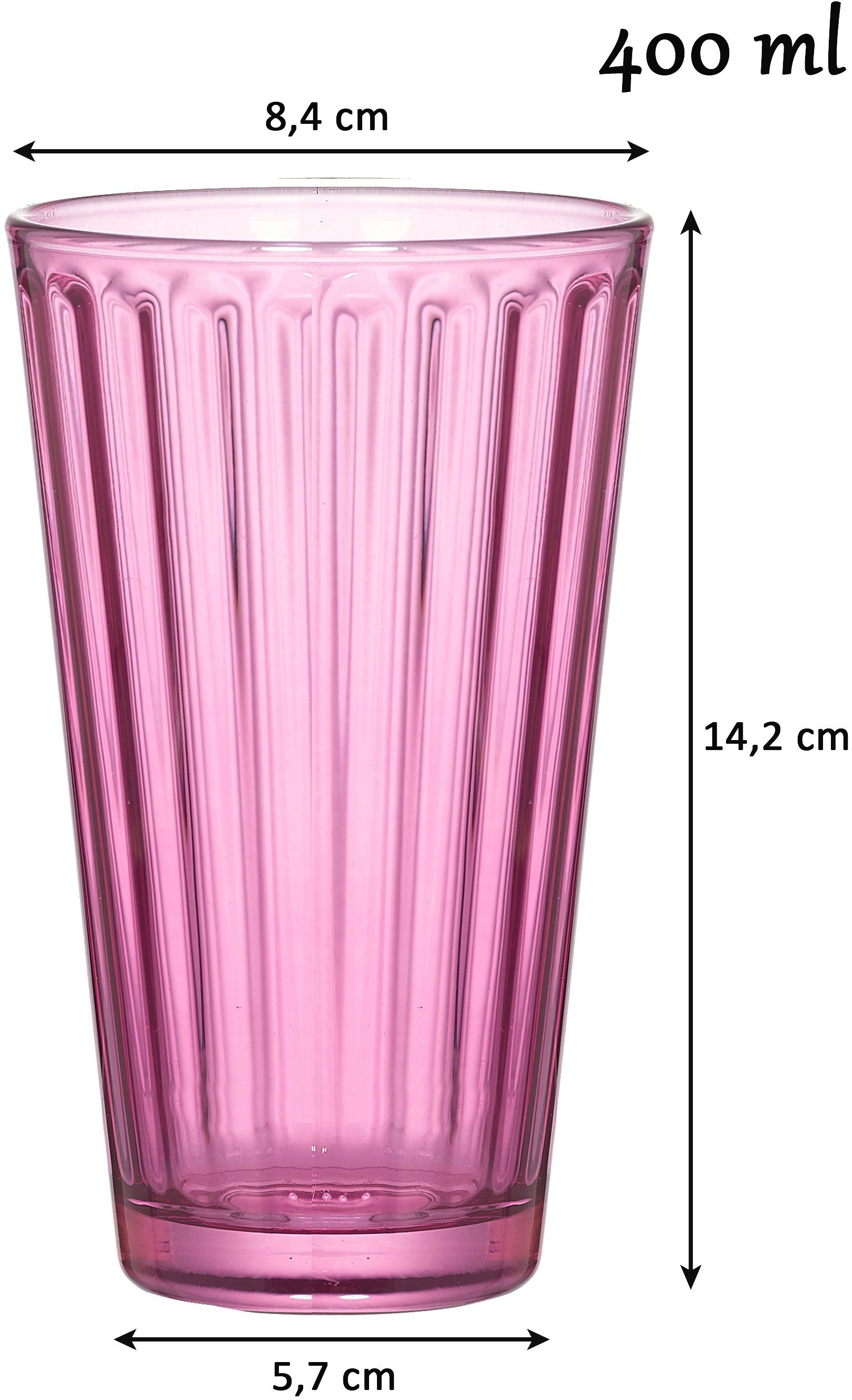 Ritzenhoff & Breker Longdrinkglas Lawe, Glas, topaktuelles Innen-Facettierung