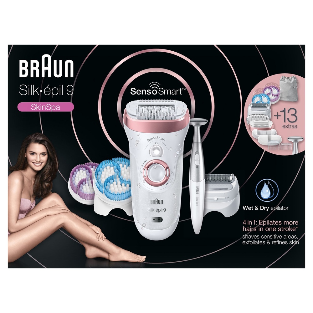braun Braun Silk-épil 9 9/980 SkinSpa SensoSmart Épilateur Or Rose Epilateur Electrique