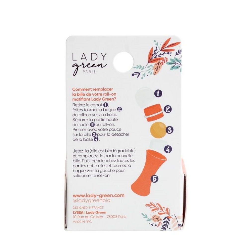 Lady Green Recharge  pour roll-on matifiant Pierrevolcanique Recharge  pour roll-on matifiant Pierrevolcanique