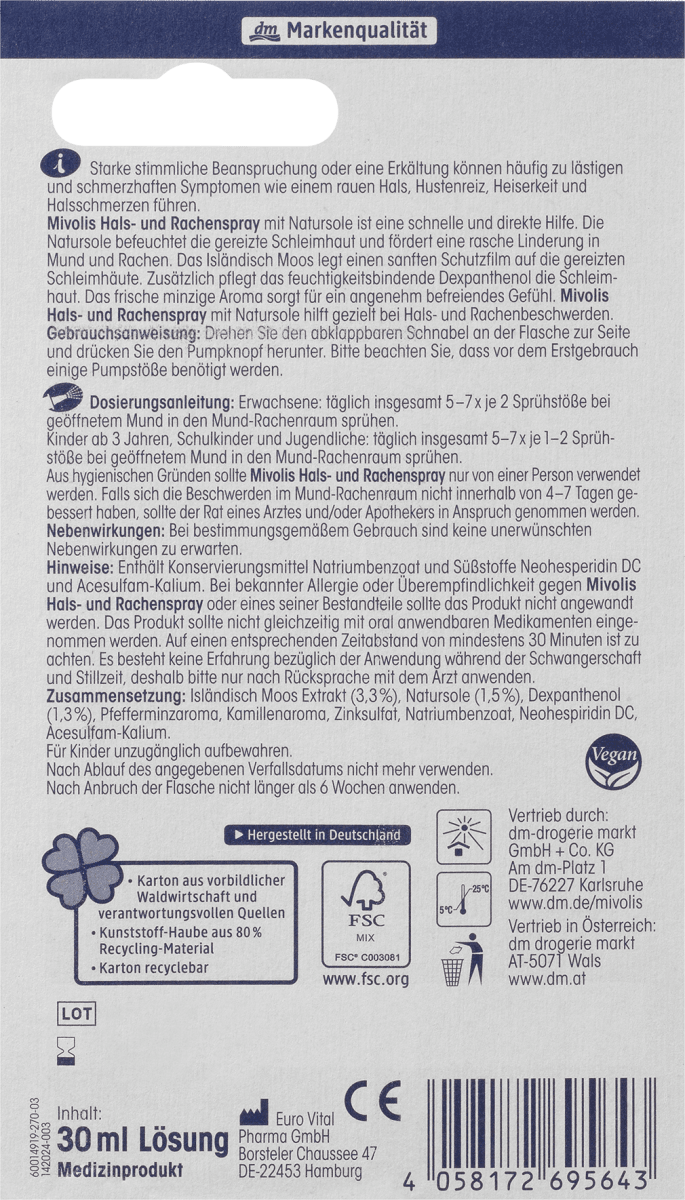Hals- und Rachenspray, 30 ml