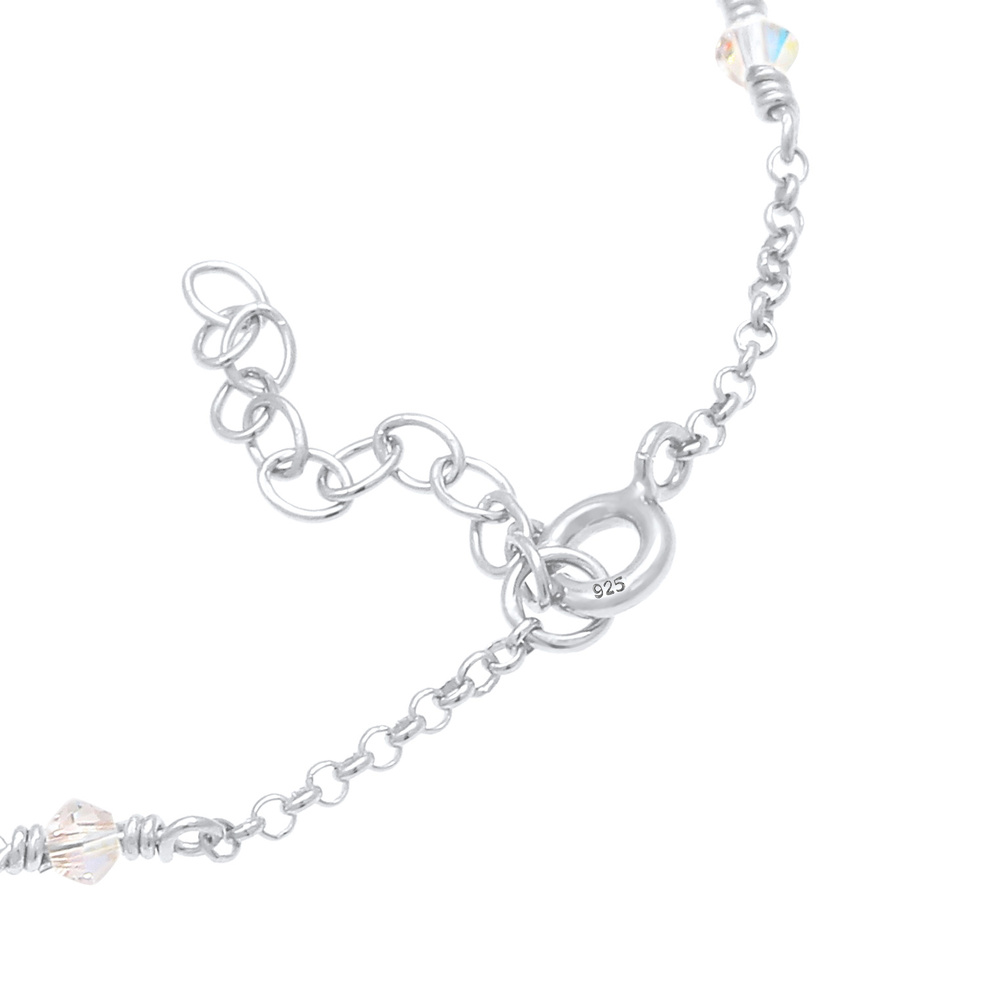 Elli Elli Bracelet féminin étincelant avec des cristaux en 925/1000 argent massif Bracelet