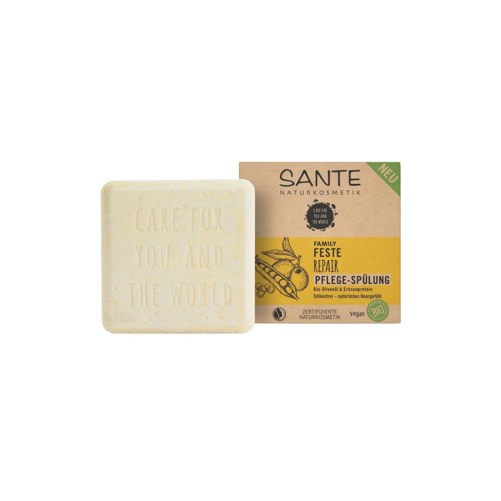 Sante Après-Shampoing Solide Family Repair - Huile d'Olive Bio & Protéine de Pois