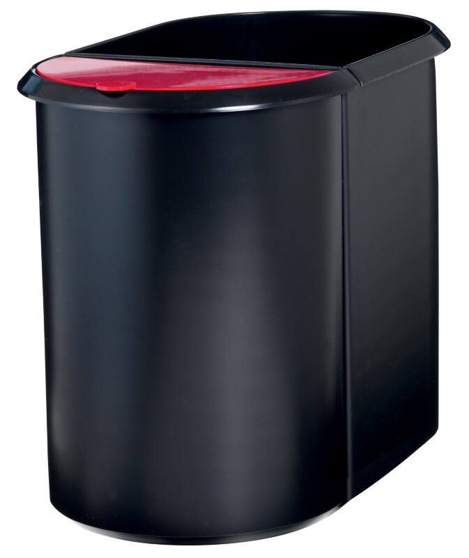 helit Papierkorb Duo System Kunststoff Schwarz, Rot 28 x 28 x 35 cm