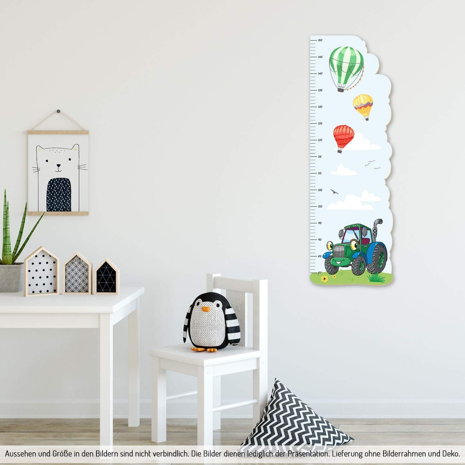 Kreative Feder Messlatte „Traktor“ für Kinder, Messlatte fürs Kinderzimmer im Norwegian Style; Messbereich 80–150 cm