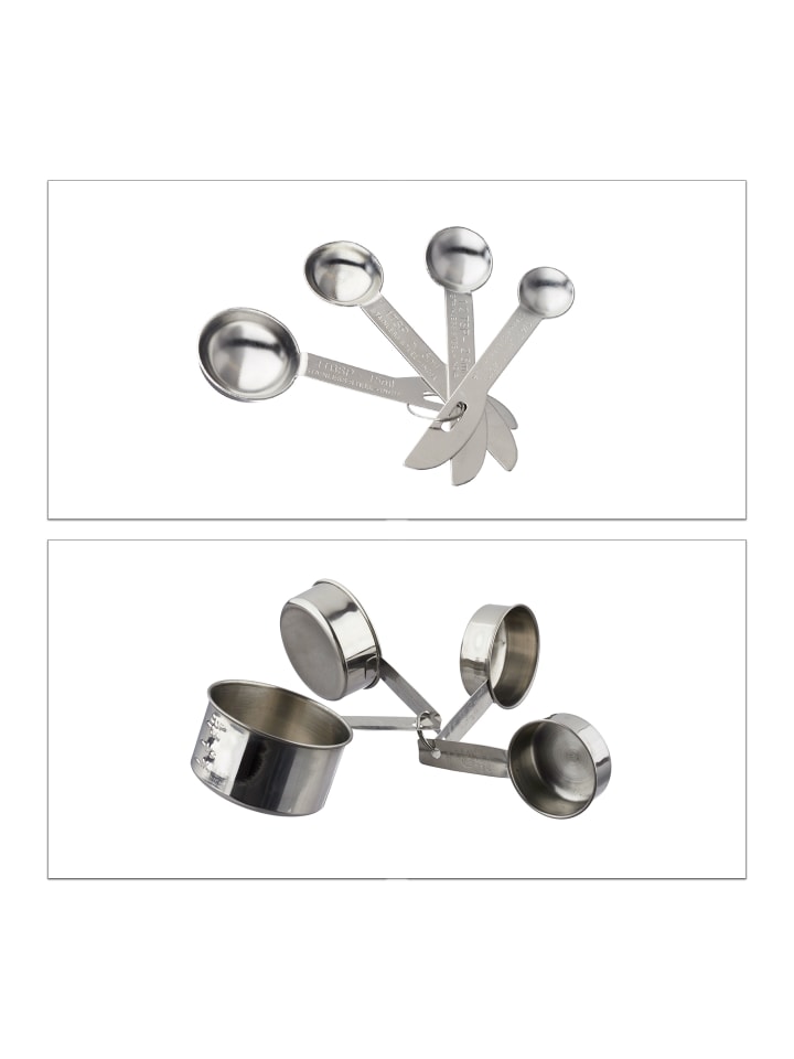relaxdays Küchen-Set 18 teilig in Silber/Weiß günstig kaufen onesize