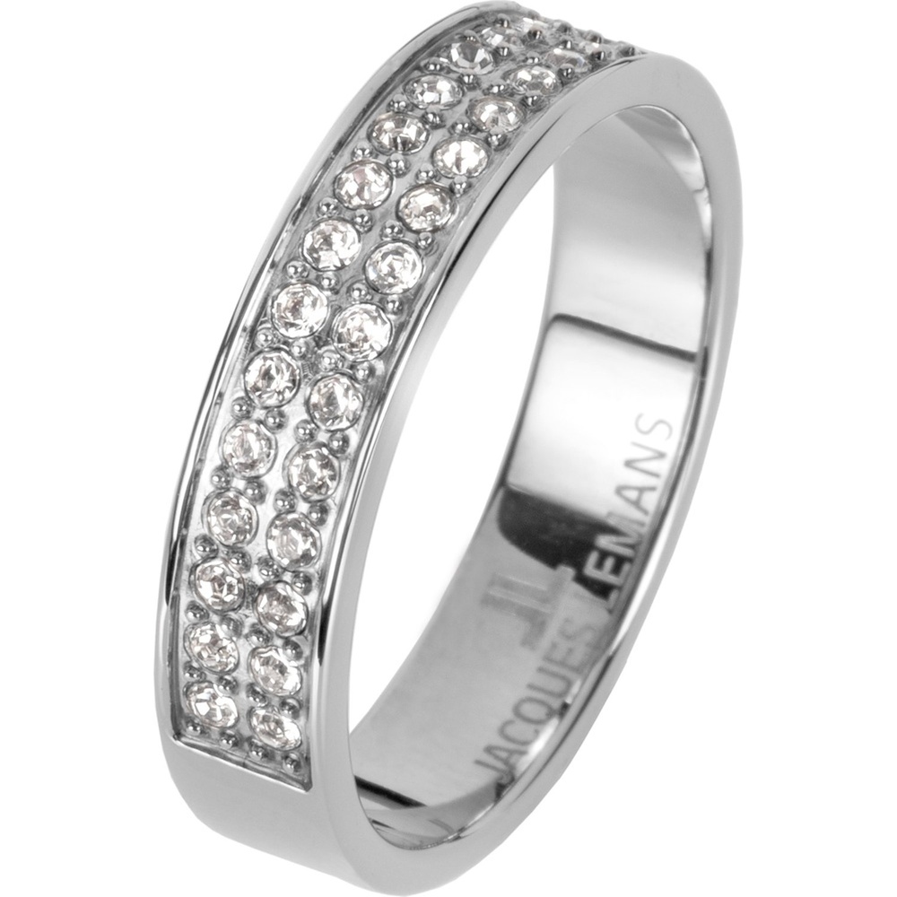 Jacques Lemans Bague pour femme Acier inoxydable argent Bague