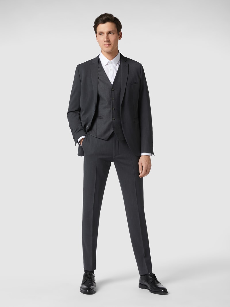 Slim Fit Weste aus Schurwolle - 'Savile Row' in dunkelgrau