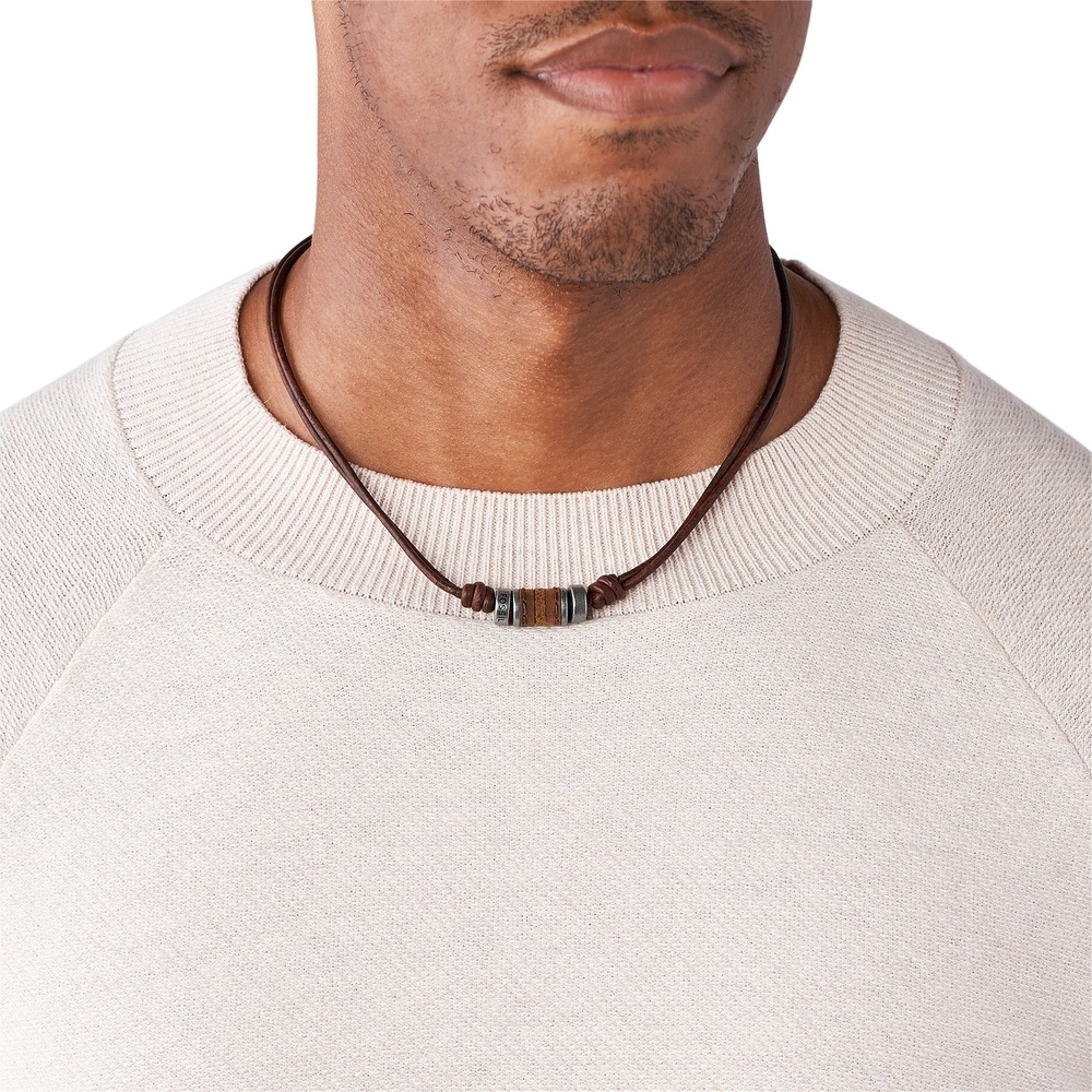 Fossil Chaînette Cuir collier