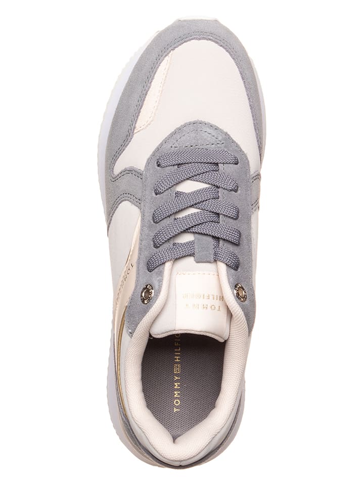Tommy Hilfiger Shoes Leder-Sneakers in Grau/ Rosa günstig kaufen 39