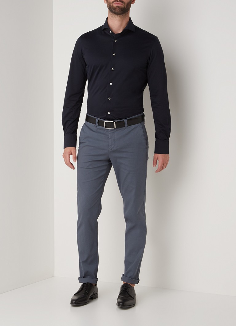 Profuomo japāņu trikotāžas pieguļošs krekls no kokvilnas maisījuma