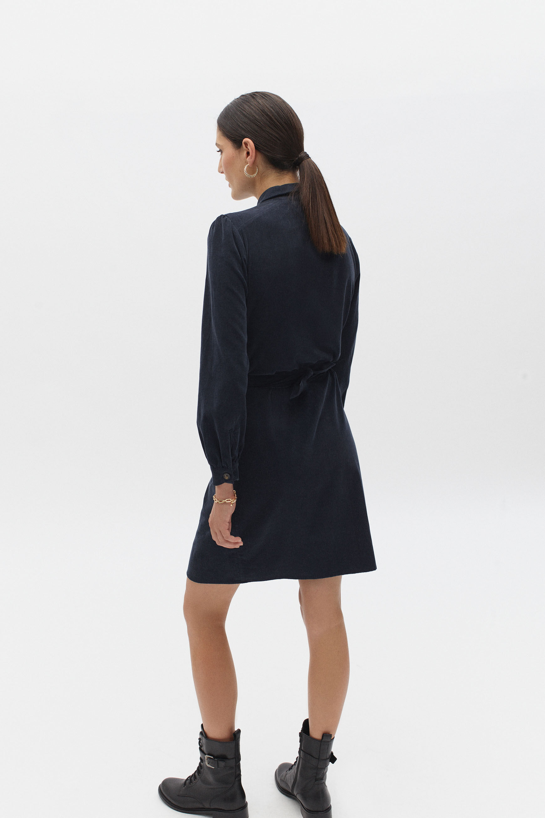 robe rio velours bleu marine femme