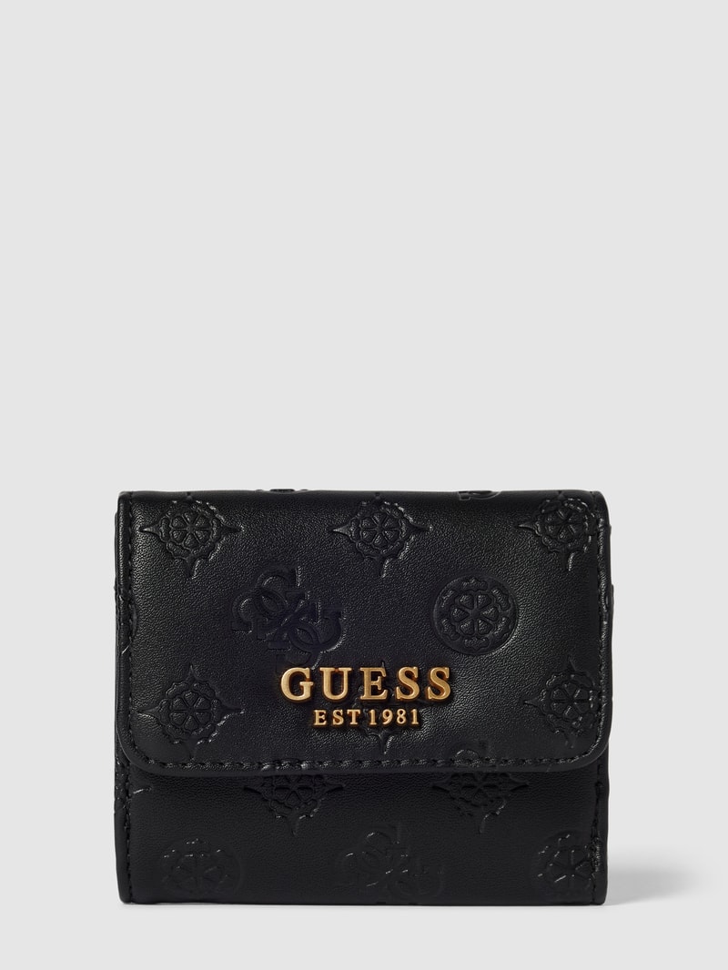 Portemonnaie mit Label-Details Modell 'GEVA' in schwarz