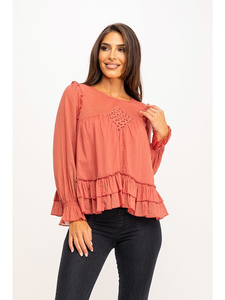 Peace & Love Bluse in Orange günstig kaufen
