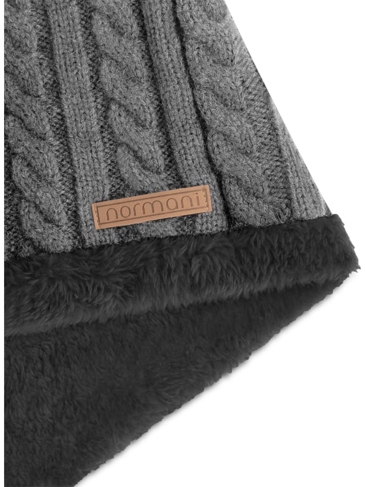 normani Winter-Fellschal Kebili in Grau/Schwarz günstig kaufen onesize