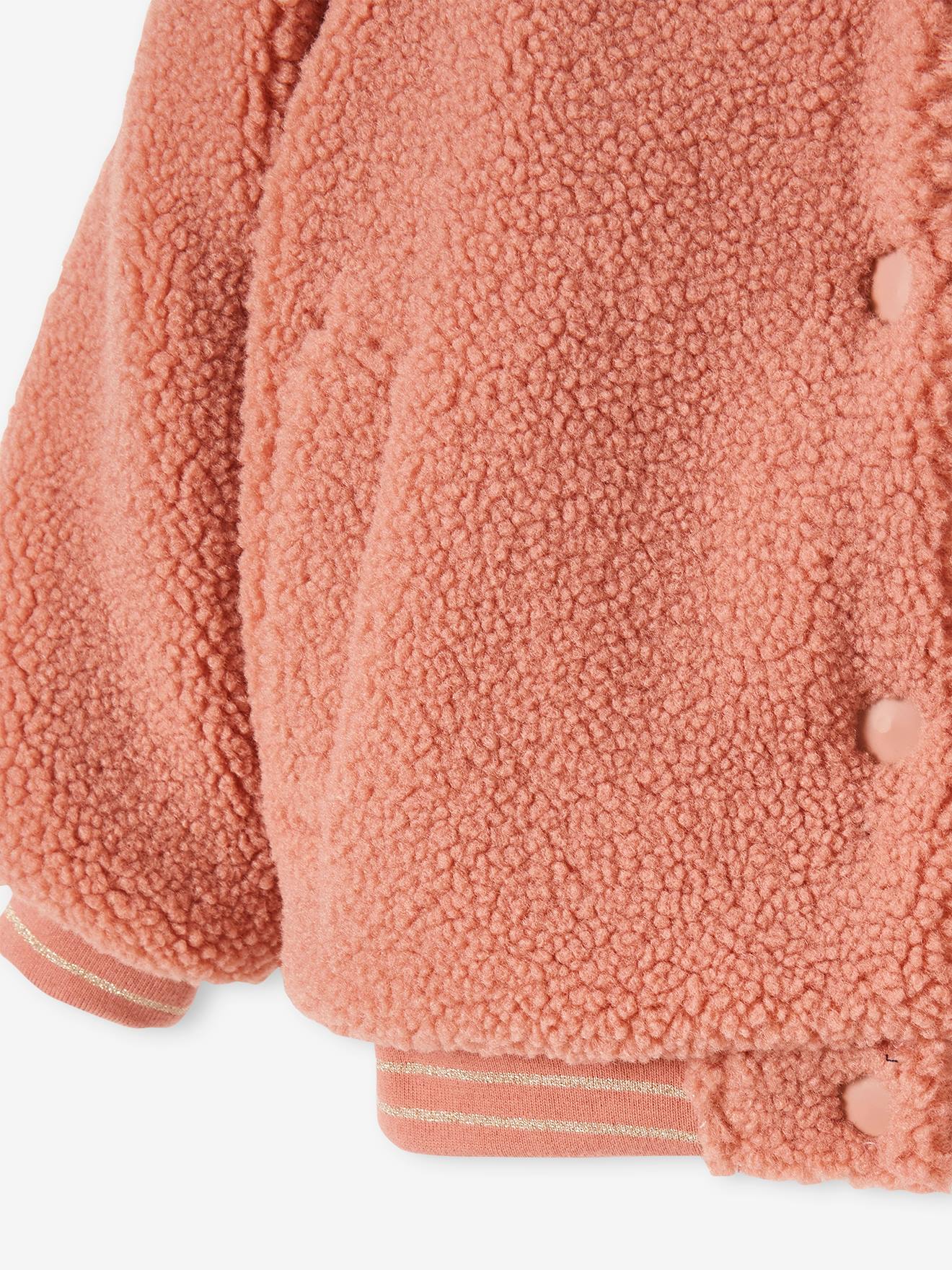 Blouson douillet style teddy en sherpa fille blush