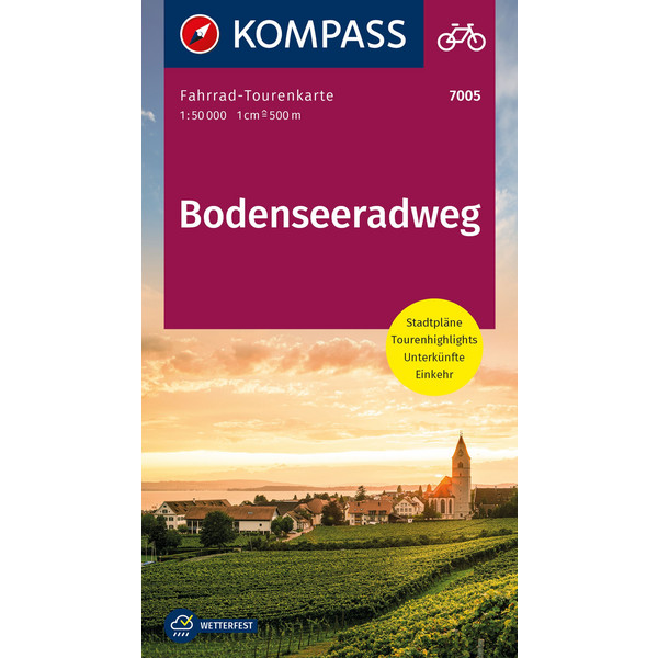 KOMPASS FAHRRAD-TOURENKARTE BODENSEERADWEG 1:50.000 - Fahrradkarte