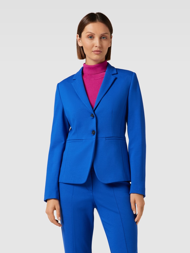 Stoffhose mit Ziernähten in royalblau