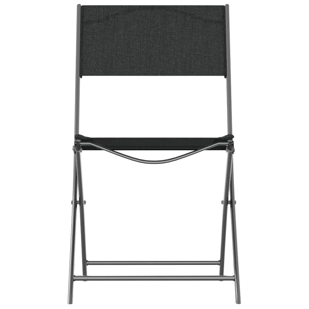 Tapferer Ping Gartenstuhl Klappbare Gartenstühle 2 Stk. Schwarz Stahl und Textilene (2 St)