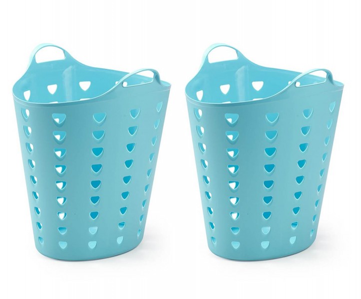 Kreher Set: 2 x Kreher Flexibler Tragekorb 65 Liter (Blau)