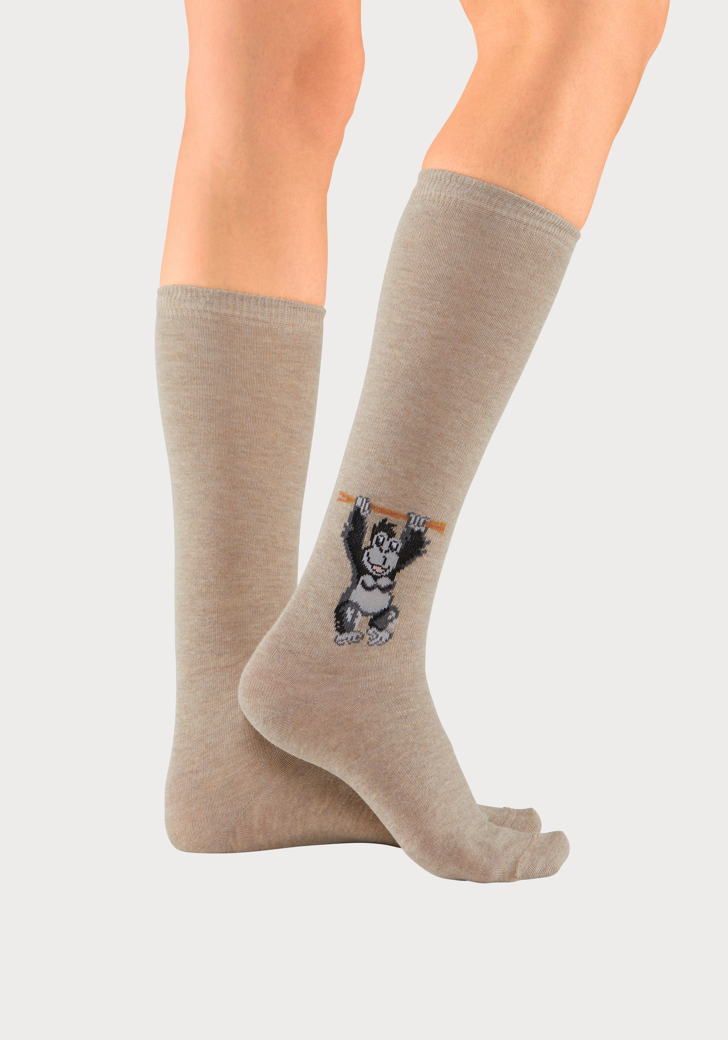 H.I.S Kniestrümpfe (5-Paar) mit eingestricktem Moriv