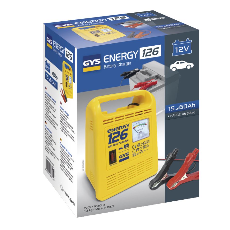 Gys 5192023222 ENERGY 126 perinteinen 12 V:n akkulaturi