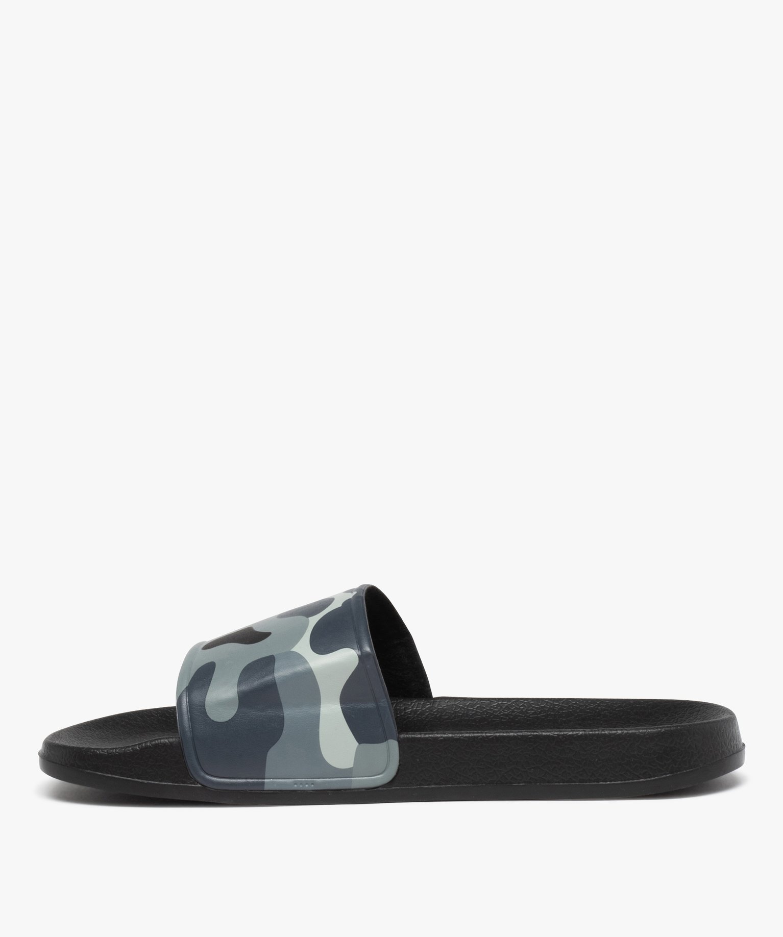 Mules de piscine homme imprimées camouflage gris | GEMO