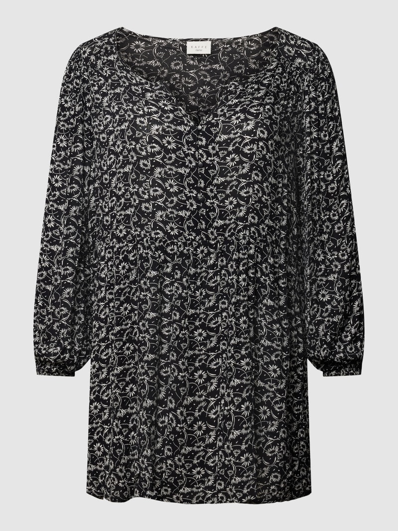 Blusenshirt mit Allover-Muster Modell 'Riona' in schwarz