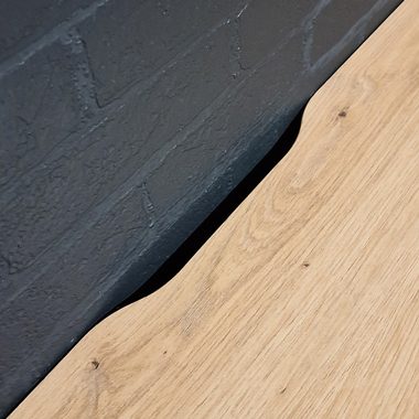 Lomadox Wohnwand CUST-36, (3-St., 3-tlg), Set mit 2 Wandboards grün mit Eiche 240 cm, Wohnwand, Fernsehschrank
