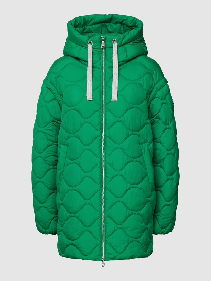 Steppjacke mit Strukturmuster in smaragdgrün