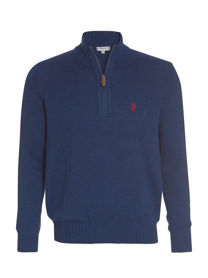 U.S. Polo Assn. Troyer Zip Pullover in JEANSBLAU günstig kaufen