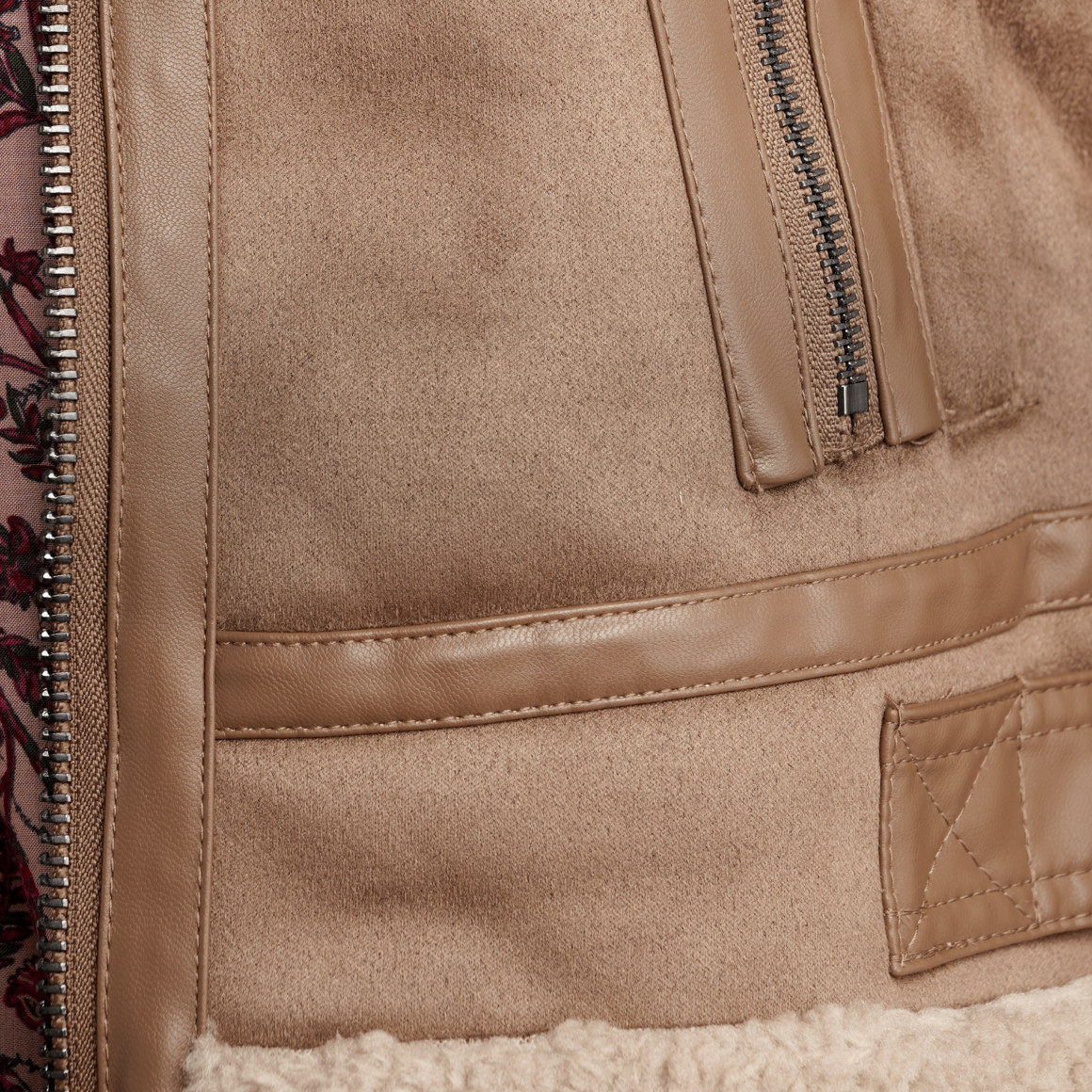 Damen Jacke mit Lammfellimitat gefüttert