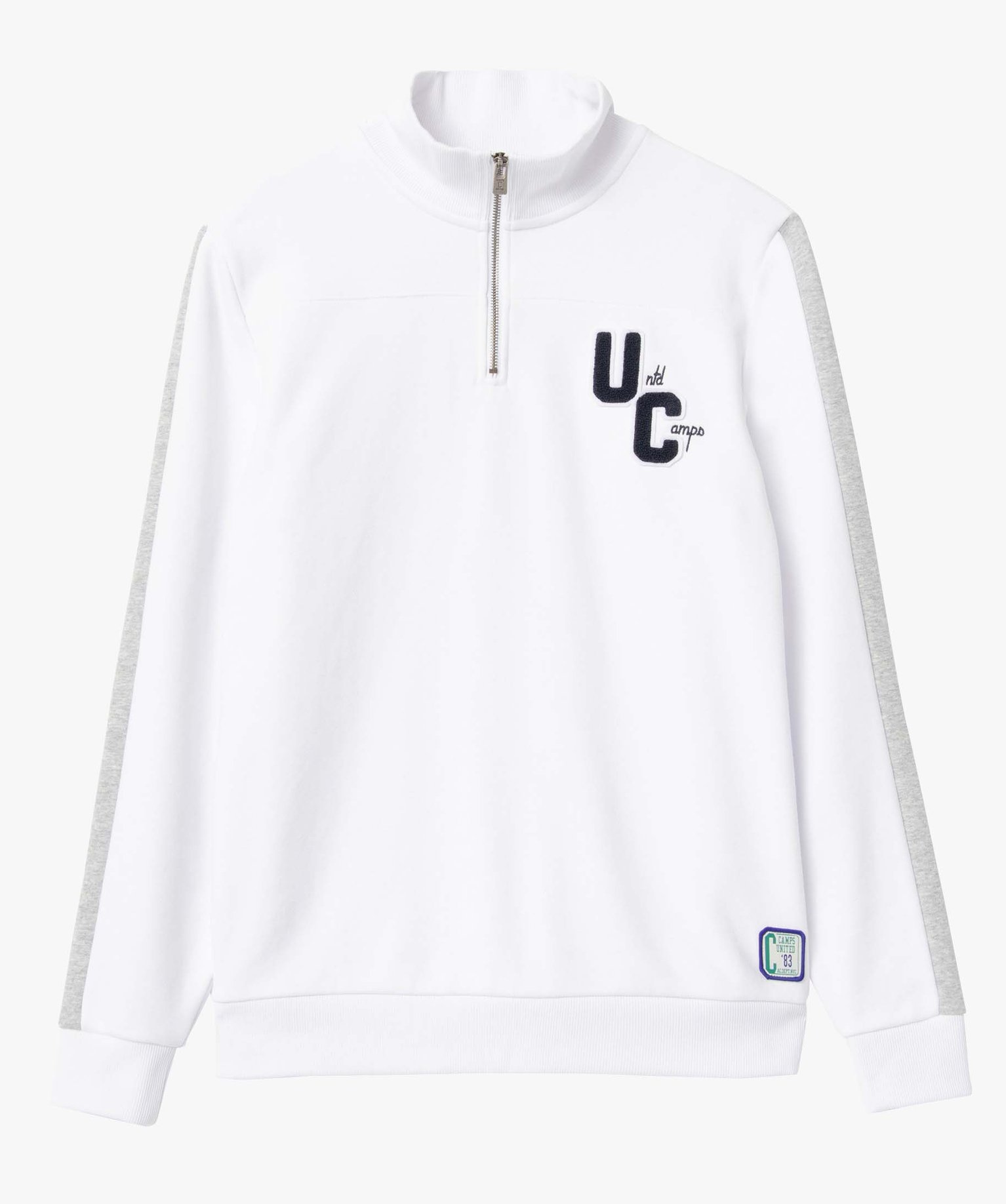 Sweat homme à col camionneur zippé - Camps United blanc | GEMO