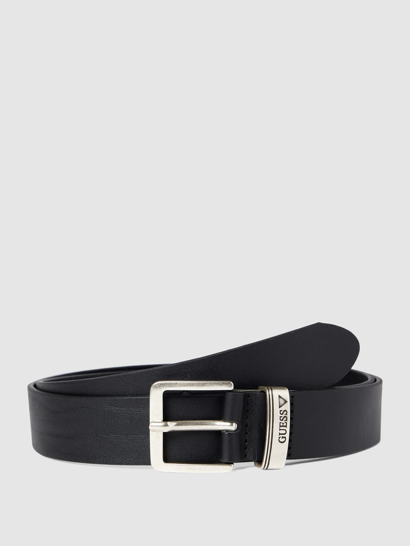 Gürtel mit Label-Prägung in schwarz