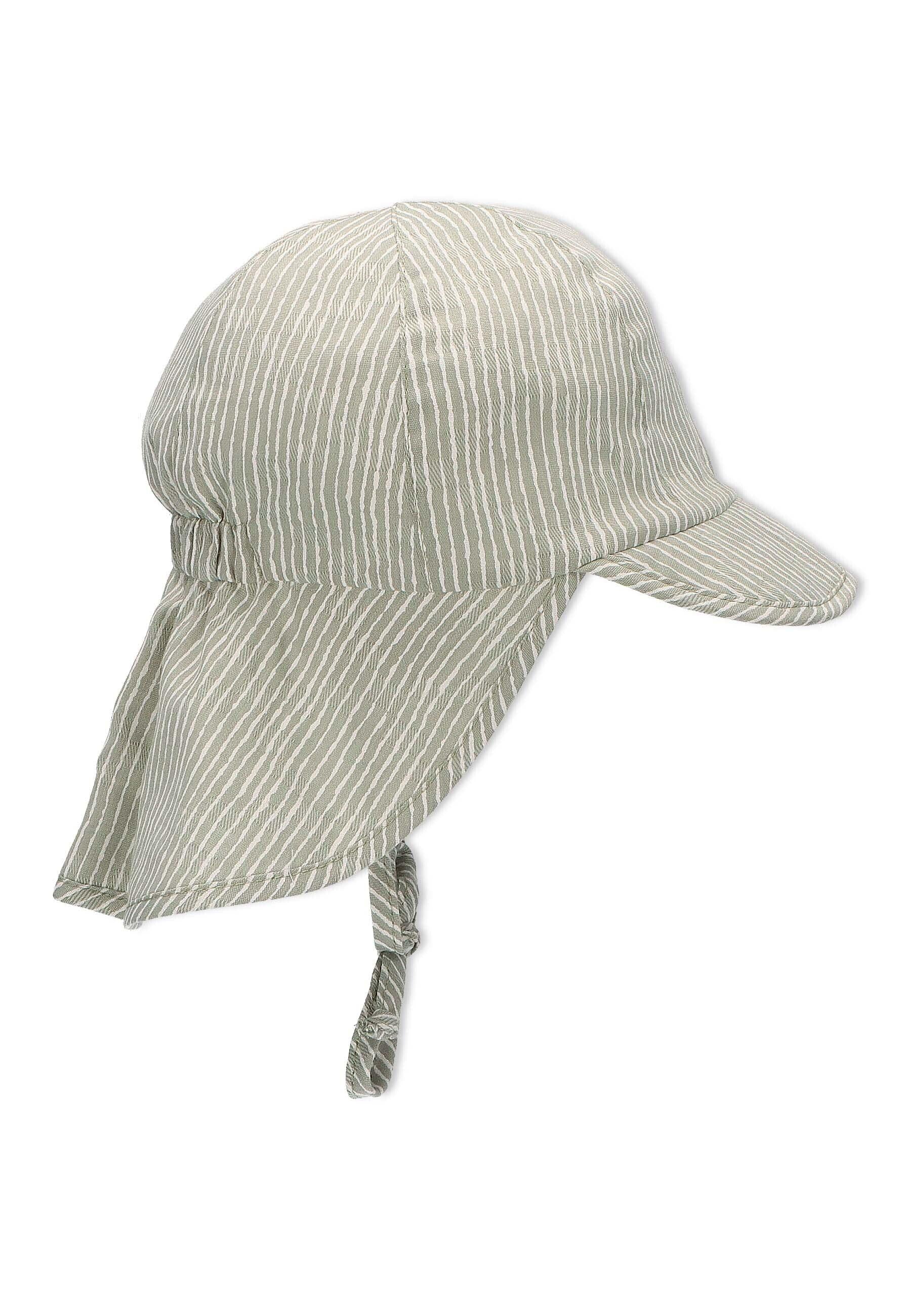 Schirmmütze mit Nackenschutz und weißen Streifen