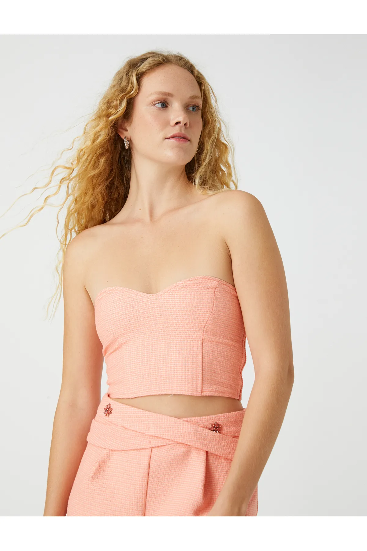 Koton  Trägerloses Bustier aus Tweed