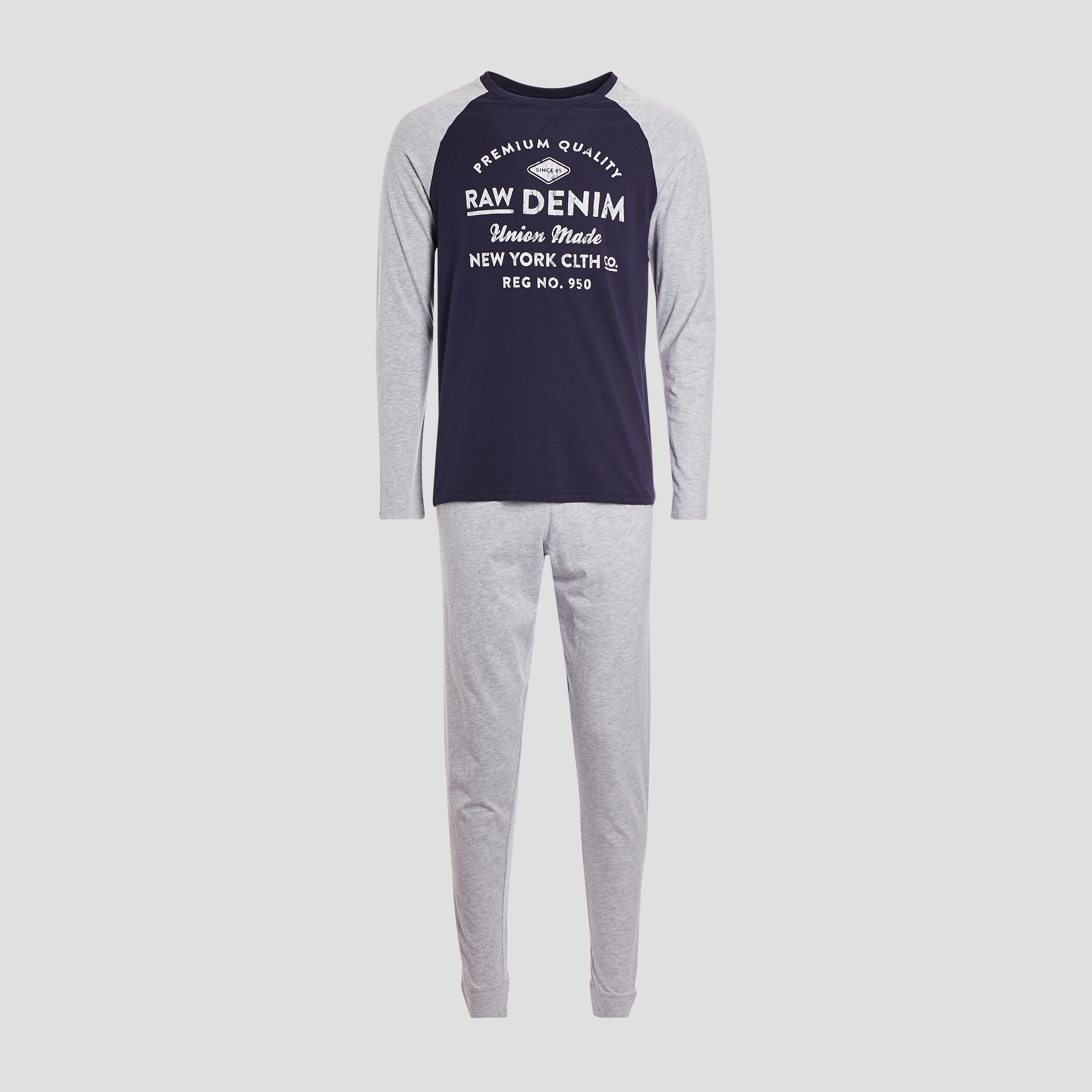 Ensemble pyjama 2 pièces bleu marine homme | La Halle
