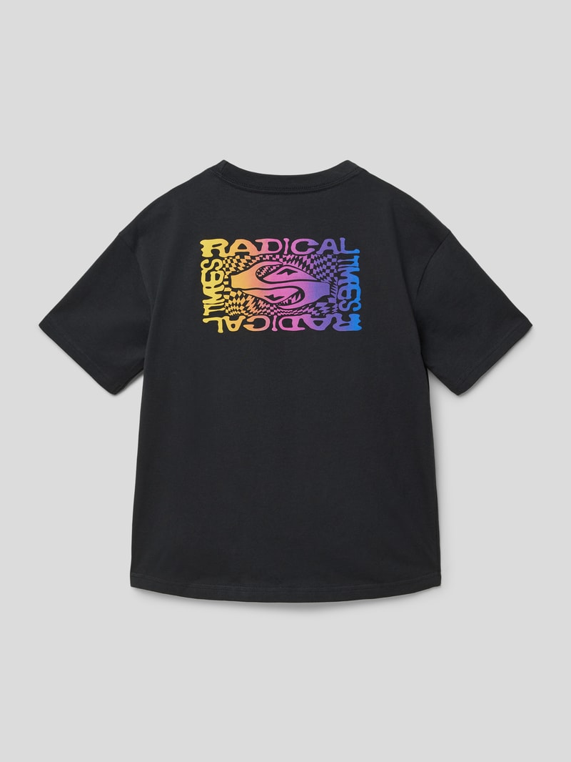 T-Shirt mit Label-Print in schwarz