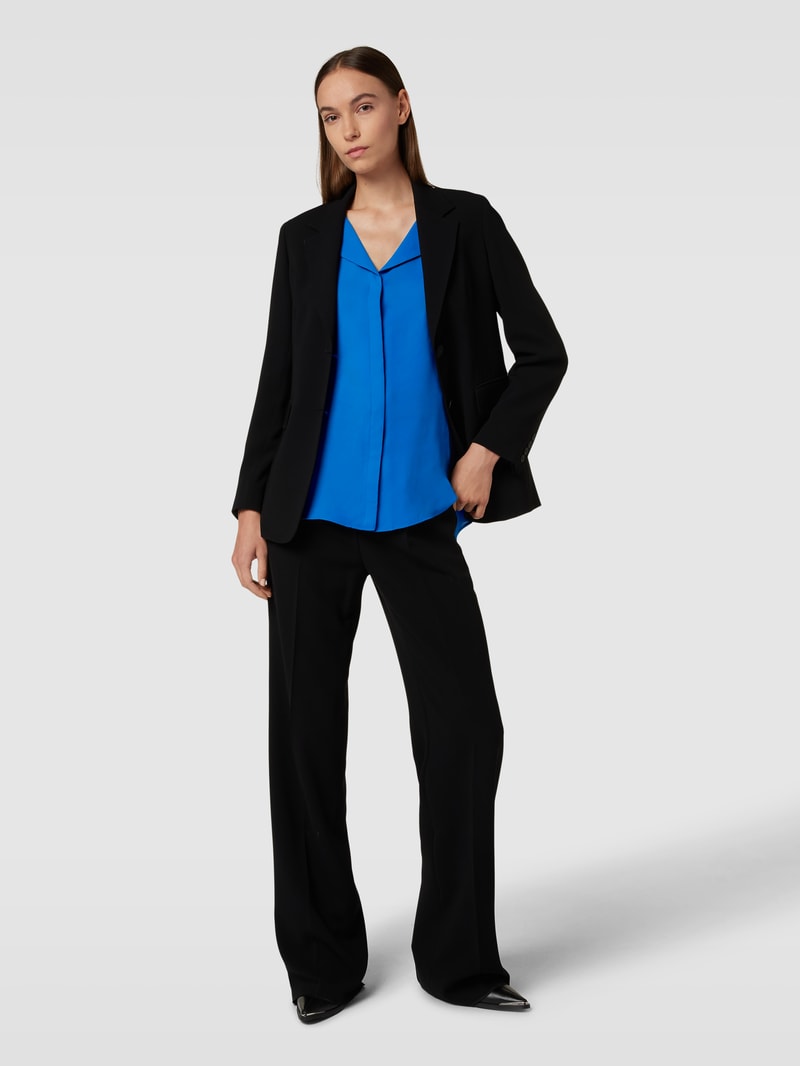 Bluse mit V-Ausschnitt Modell 'LUCY' in royalblau