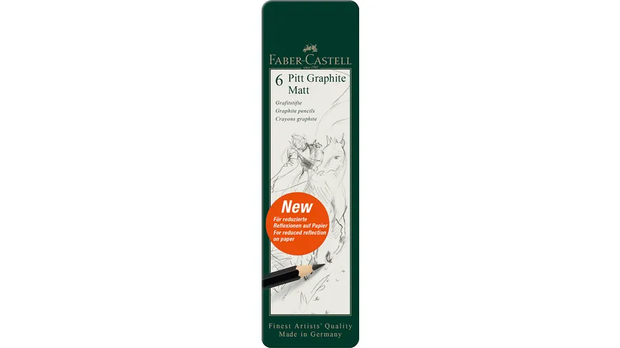 FABER-CASTELL Bleistift Pitt Graphite Matt 6er Etui