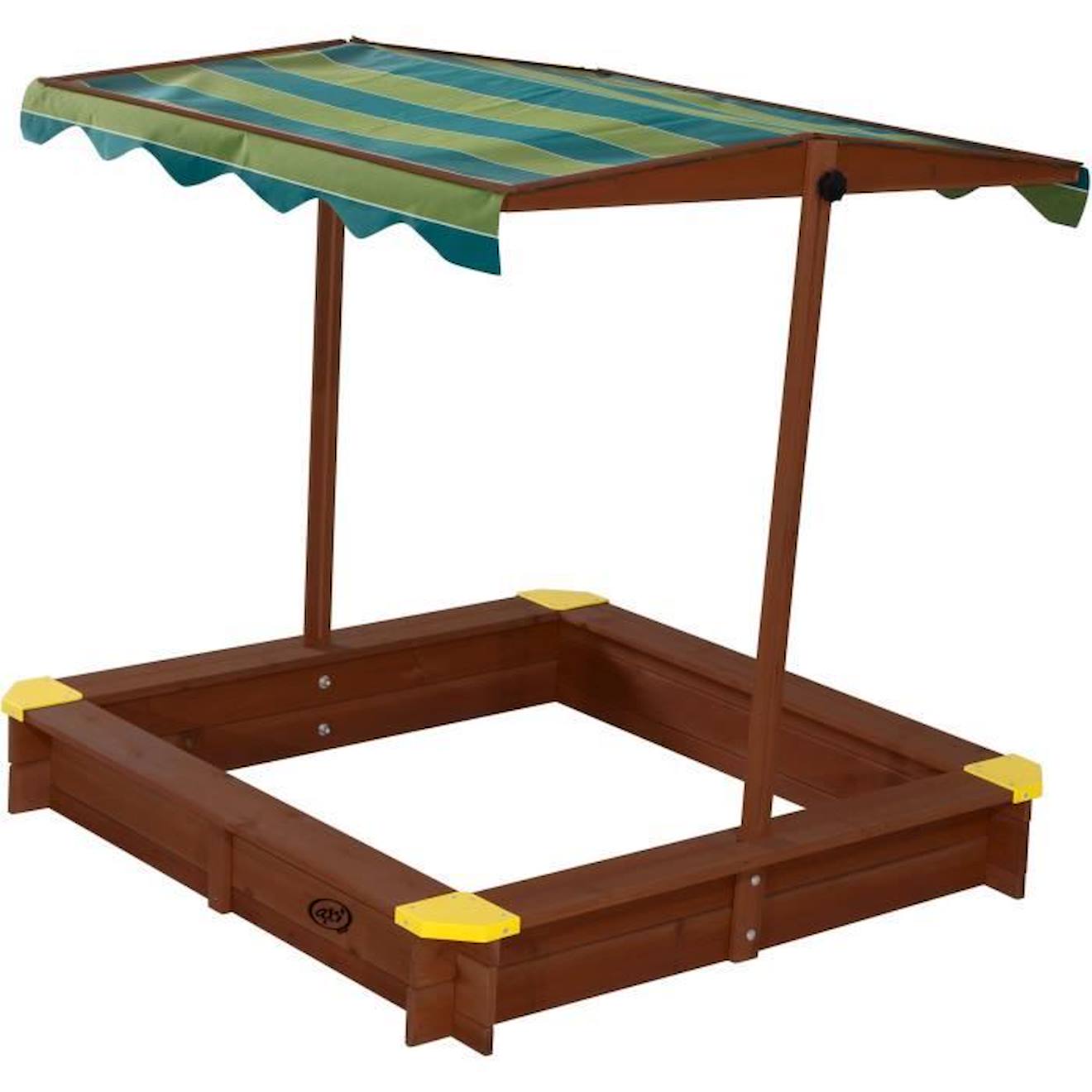 AXI Lily Bac à Sable Enfant en Marron / Vert | Bac à Sable pour Enfants en Bois FSC avec Couvercle gris