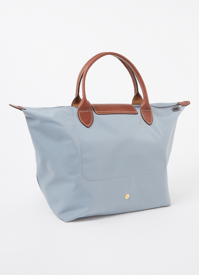 Geantă Longchamp Le Pliage Original, mărimea M, cu detalii din piele.