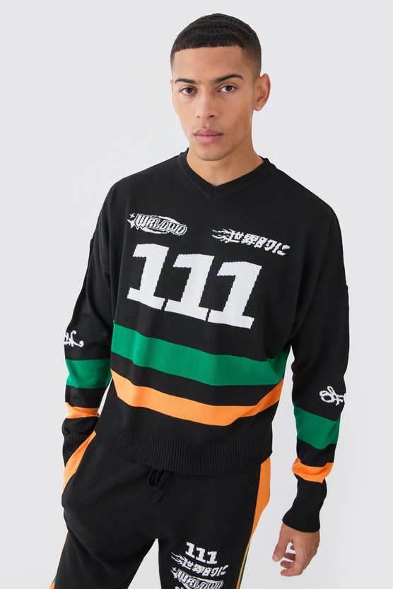 Kastiger Moto-Strickpullover