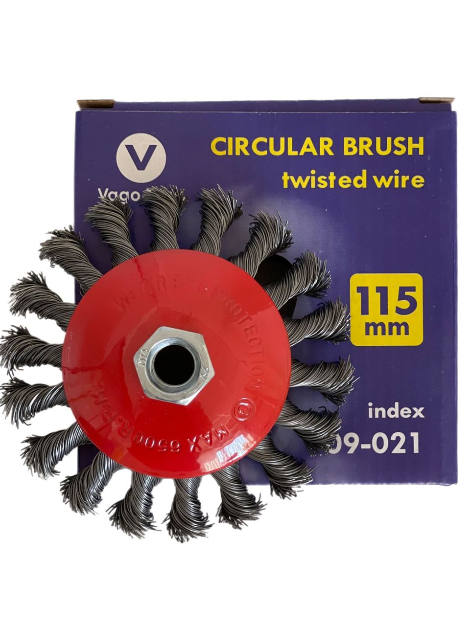 Vago-Tools Kegelbürsten Drahtbürste 115mm Bürste gezopft Winkelschleifer Flex 24x
