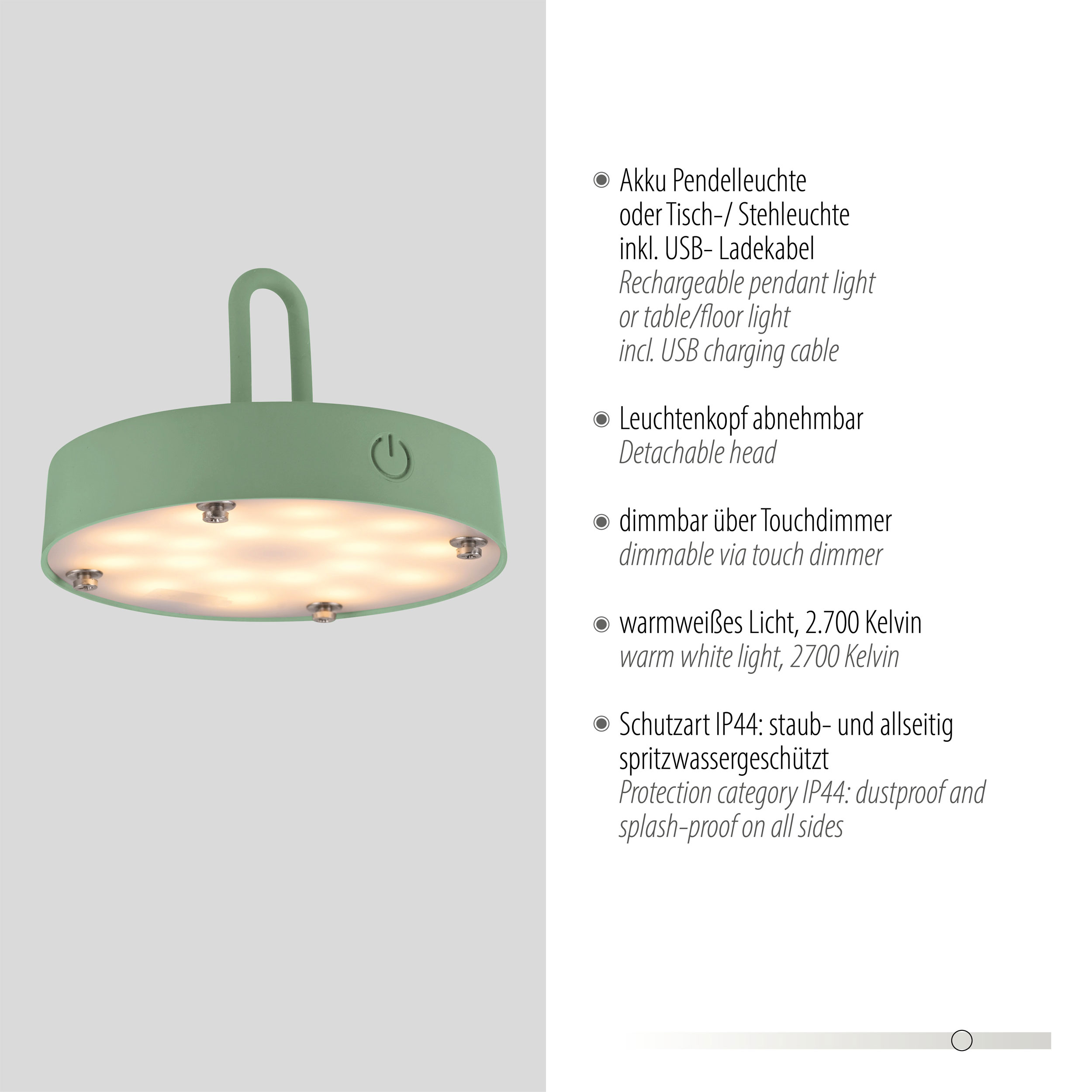 JUST LIGHT.LED-Akku-Tischleuchte 1flg